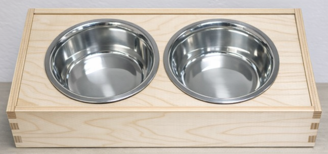 Elevated Wooden Dog Feeder